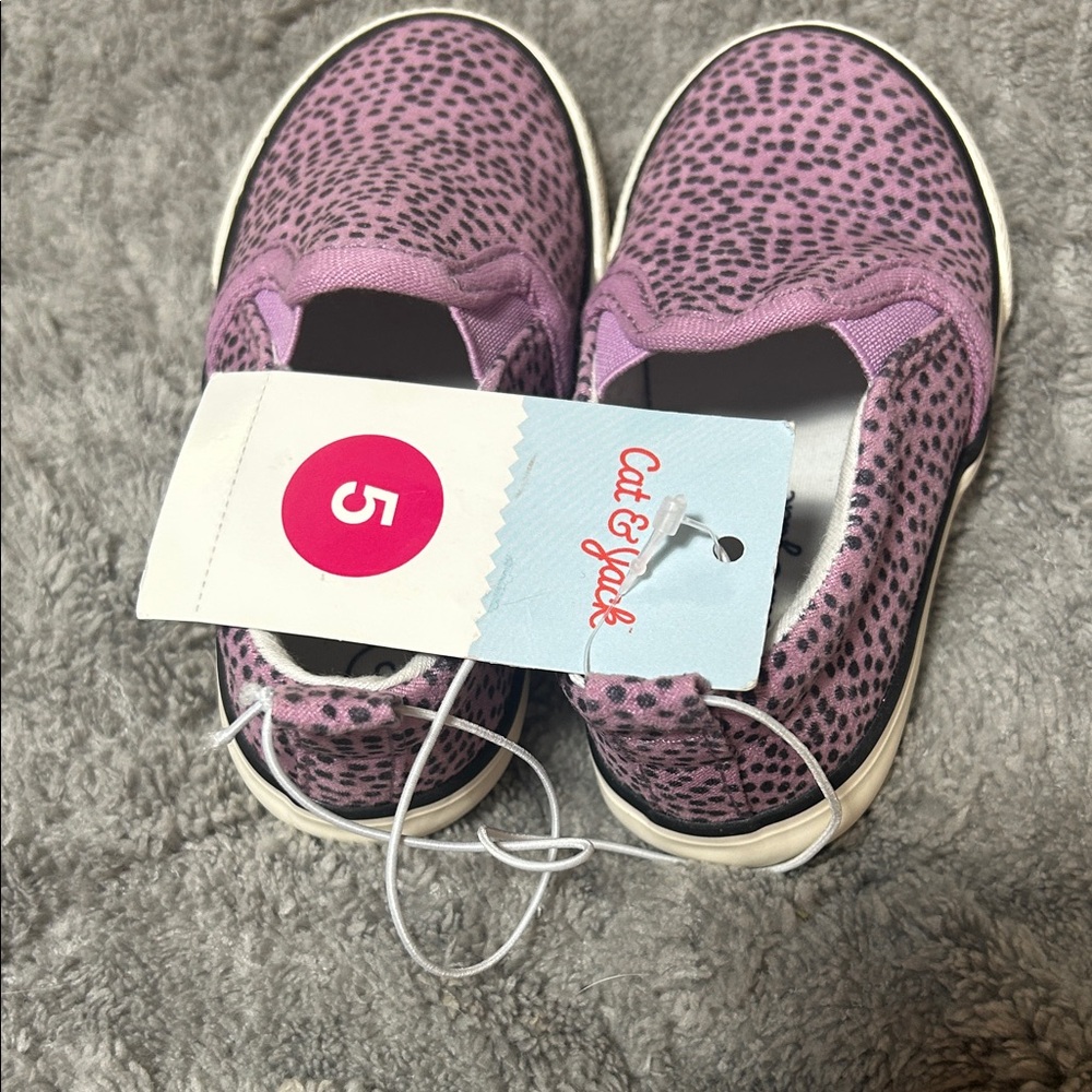Cat & Jack Purple Leopard Kids Sneakers